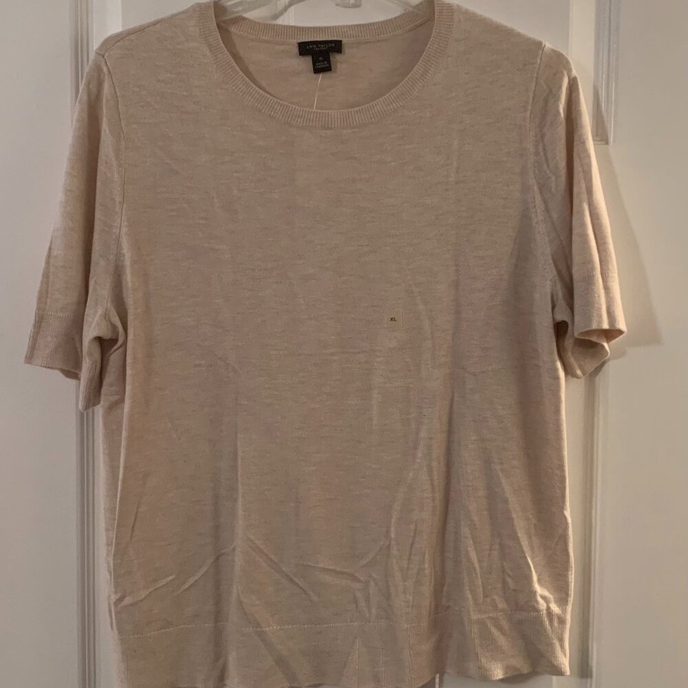Ann Taylor Factory Cream/Beige Top, Size XLarge